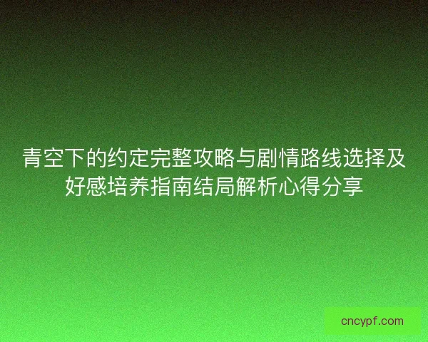 青空下的约定完整攻略与剧情路线选择及好感培养指南结局解析心得分享