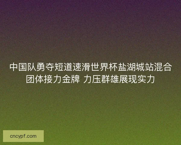中国队勇夺短道速滑世界杯盐湖城站混合团体接力金牌 力压群雄展现实力